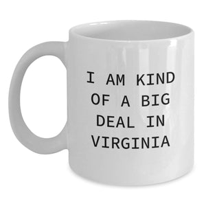 Virginia Humor Gifts from Friends for Birthday, I Am Kind Of A Prime Selection In Virginia Quote on White Coffee Mug - Main