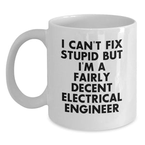 Funny Electrical Engineer White Coffee Mugs for Valentine's Gifts from Men to Women Friends or Family Members - Main