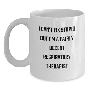 Funny Respiratory Therapist Gifts for Men White Coffee Mug Christmas Unique Presents - Main
