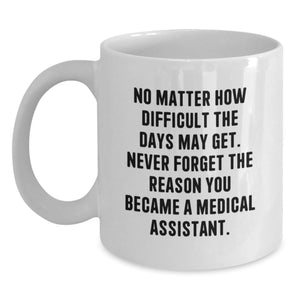 Funny Medical Assistant Gifts White Coffee Mug Never Forget Your Reason White Ceramic 11oz 15oz - Main