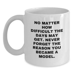Funny Model Quotes White Coffee Mug Gifts from Friends to Model, Birthday Unique Gifts for Model and Coffee Lovers, Funny White Coffee Mug - Main