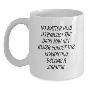 Funny Inspirational Gifts from Friends for Surgeons - White Coffee Mug for Christmas - Main