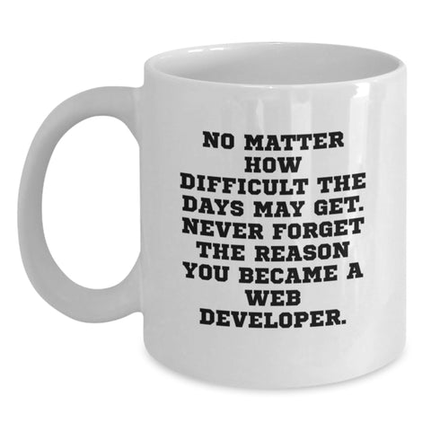 Image of Inspiring Web Developer Gifts for Men, Funny White Coffee Mug, Christmas Unique Presents from Friends, Web Developer - Main