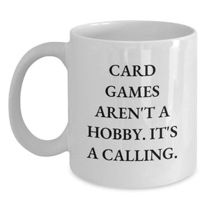 Funny Card Games Quotes White Coffee Mugs Gifts for Card Games Enthusiasts from Friends on Birthday Unique Occasions - Main