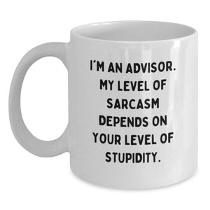 Funny Advisor Christmas Unique Gifts from Friends for Advisors White Coffee Mug 11oz or 15oz Capacity - Main