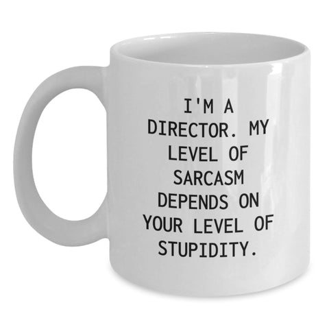 Image of Funny Director Gifts from Men and Women - White Coffee Mug for Director Friends and Family with Sarcasm Quote - Main