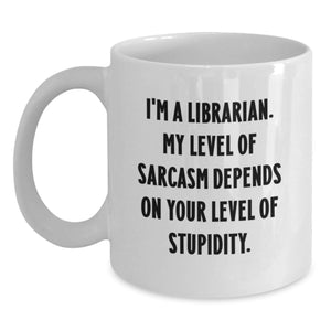 Funny Librarian Gifts from Friends - Librarian White Coffee Mug Christmas Unique Presents for Librarian Women - Main
