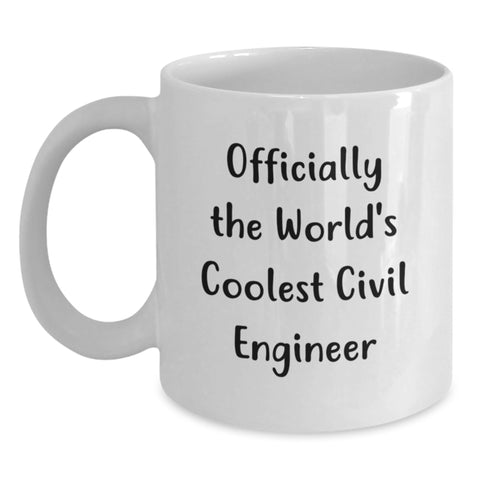 Image of Funny Civil Engineer Gifts for Mom, Officially The World's Coolest Civil Engineer, White Coffee Mug for Civil Engineer Friends - Main