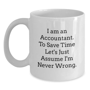 Funny Accountant Gifts for Valentine's, White Coffee Mug, Unique Quotes for Accountants, Gifts from Friends for Accountant Colleagues - Main