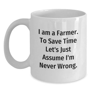 Farmer Humor White Coffee Mug Gifts from Friends for Valentine's Unique - Main