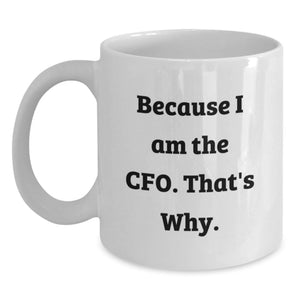 Funny CFO White Coffee Mug Gifts for CFO Mom from Family - Because I Am The CFO That's Why - Main