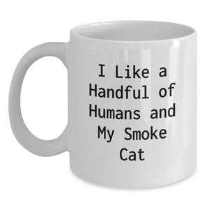Funny Smoke Cat White Coffee Mug Gifts from Friends to Graduation Unique Unique Gifts - Main