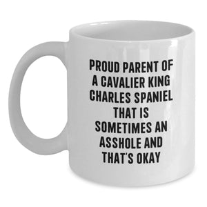 Cavalier King Charles Spaniel Dog Mom Funny Gifts from Friends for Graduation Unique White Coffee Mugs - Main