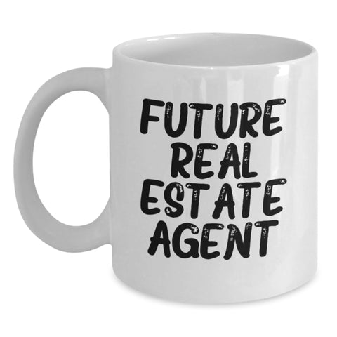 Image of Funny Real Estate Agent Gifts from Friends and Family for Graduation Unique Real Estate Agent White Coffee Mugs - Main