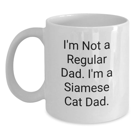 Image of Funny Siamese Cat Dad Christmas Unique Gifts from Men to Friends - White Coffee Mug - Main