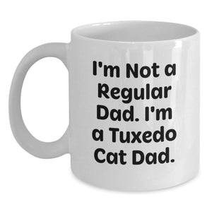 Funny Tuxedo Cat Dad White Coffee Mugs for Friends and Family - Gifts from Men to Women, Christmas Unique Gifts for Tuxedo Cat Lovers - Main