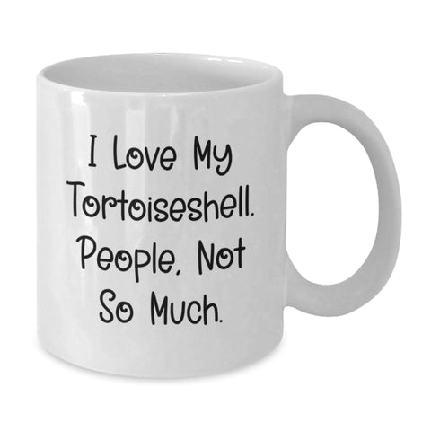 Image of Funny Tortoiseshell Cat Lover Gifts from Friends for Valentine's Unique White Ceramic Coffee Mug - Additional