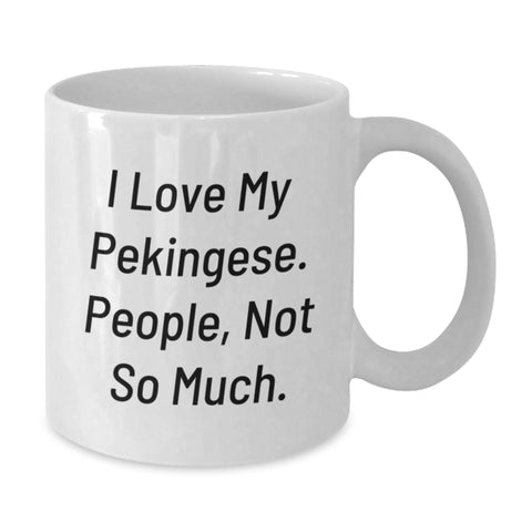Image of Funny Pekingese Dog White Coffee Mug Gifts for Men Women Family Coworkers - Additional