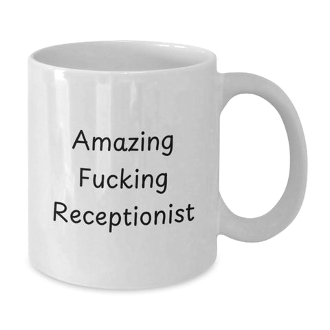 Image of Funny Receptionist Gifts from Friends Unique White Coffee Mugs for Receptionist Men Graduation - Additional