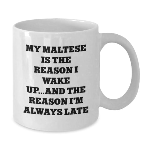 Image of Funny Maltese Dog Quote Gifts from Friends for Valentine's Unique White Coffee Mug - Additional