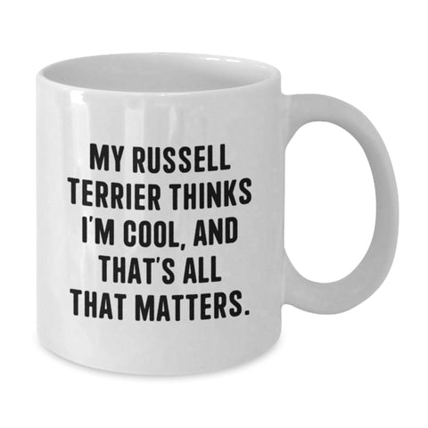 Image of Russell Terrier Dog Lover Funny White Coffee Mug, Gifts for Men, Women, Valentine's Unique Gifts from Friends, Family, and Co-workers. - Additional