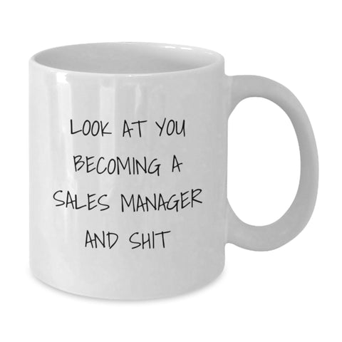 Image of Funny Sales Manager White Coffee Mug Gifts from Friends for Men Becoming Sales Manager This Christmas - Additional