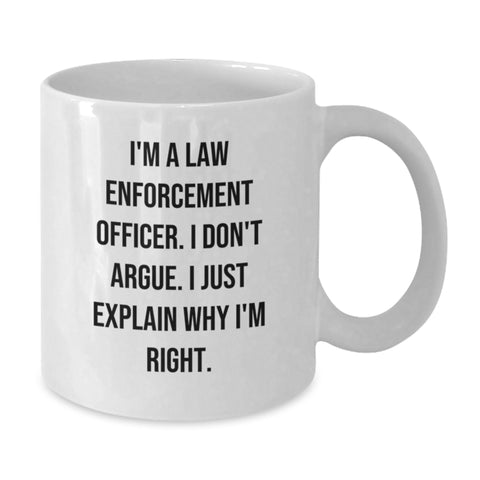 Image of Funny Law Enforcement Officer Gifts for Men Christmas Unique White Coffee Mugs from Family - Additional