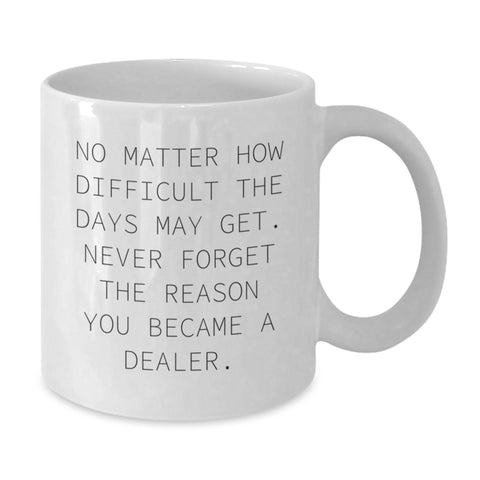 Image of Funny Dealer Gifts, White Coffee Mug, Never Forget Reason You Became Dealer, Gifts from Family to Men, Unique Christmas Unique Gifts for Dealer - Additional