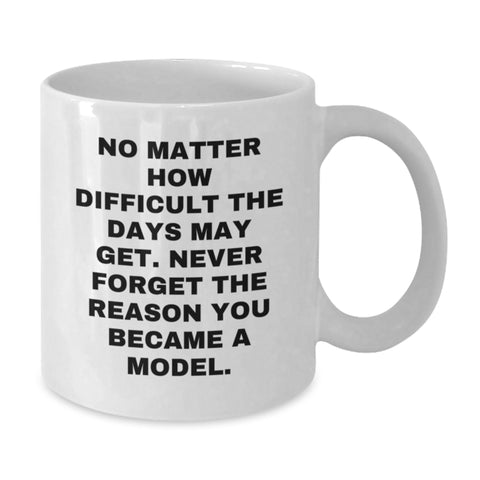 Image of Funny Model Quotes White Coffee Mug Gifts from Friends to Model, Birthday Unique Gifts for Model and Coffee Lovers, Funny White Coffee Mug - Additional