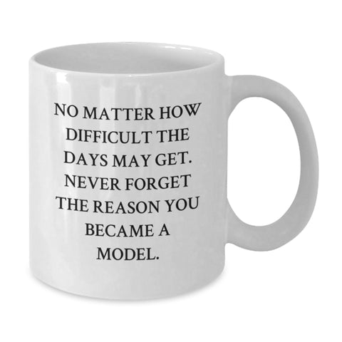 Image of Cute Inspirational Model Gifts from Friends - White Coffee Mug - Never Forget The Reason You Became A Model. - Additional