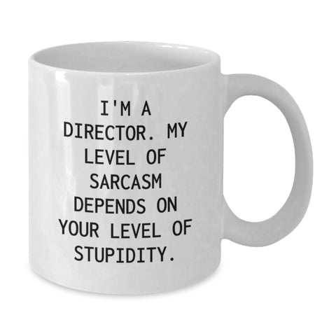 Image of Funny Director Gifts from Men and Women - White Coffee Mug for Director Friends and Family with Sarcasm Quote - Additional