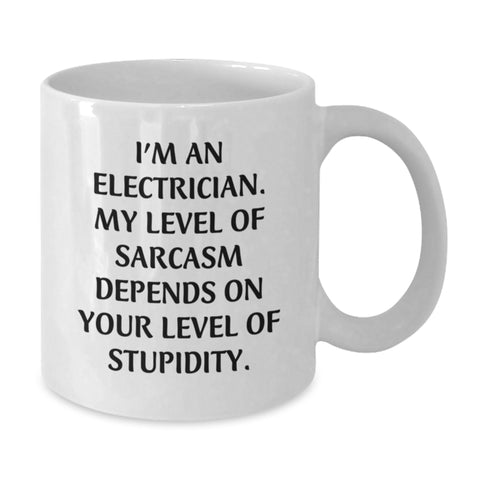 Image of Funny Electrician Gifts for Men, White Coffee Mug, Perfect for Electrician Friends, Coworkers, Family - Unique Christmas Unique Gift from Men to Electrician - Additional