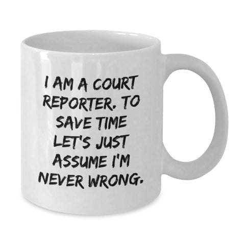 Image of Funny Court Reporter White Coffee Mug Gifts for Court Reporter Friends and Family - Birthday Unique Gifts from Court Reporter Enthusiasts - Additional