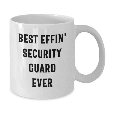Image of Funny Gifts from Friends for Security Guard Best Effin' Quotes White Coffee Mugs, White Ceramic 11oz or 15oz Christmas Unique Presents for Security Guard Men, Women, Coworkers, Family - Additional