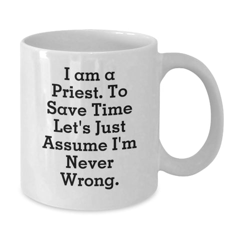 Image of Funny Priest White Coffee Mug Gifts for Priests from Family and Friends on Mother's Day Unique - Additional