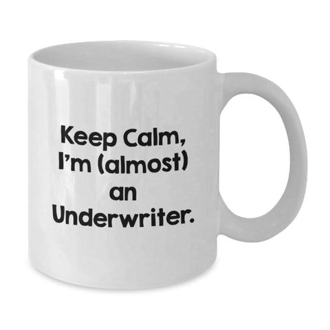 Image of Funny Underwriter Gifts, White Coffee Mug, Keep Calm, Birthday Presents from Friends, Gifts for Underwriter Men - Additional