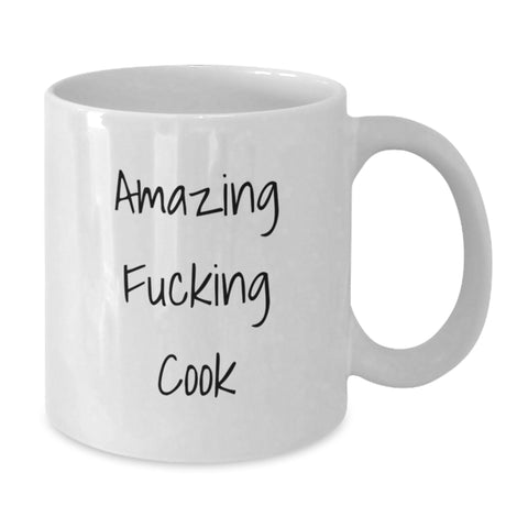 Image of Funny Quotes for Cook Gifts from Men to Men Graduation Unique Ceramics, White Coffee Mug 11oz/15oz, Ideal Gift for Men Cook Enthusiasts, Amazing F--king Cook - Additional