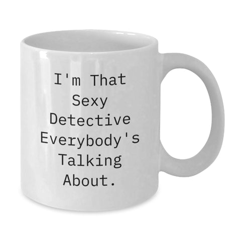 Image of Funny Detective White Coffee Mug Gifts from Family for Graduation Unique - Additional