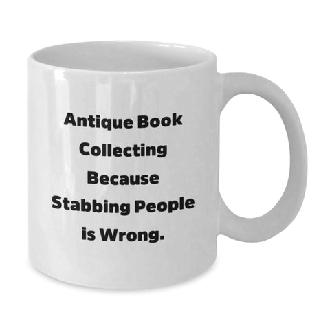 Image of Unique Antique Book Collecting Gifts for Men Funny White Coffee Mug, Perfect Graduation Present from Friends or Family, 11oz or 15oz Ceramic Mug - Additional