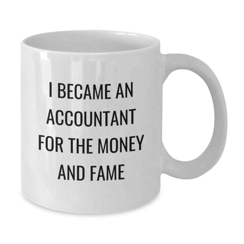 Image of Funny Accountant Gifts for Men, White Coffee Mug, I Became An Accountant For The Money And Fame Quote, Unique Graduation Gifts from Friends - Additional