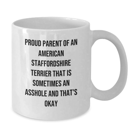 Image of Funny American Staffordshire Terrier Dog Gifts - White Coffee Mug for Proud Parents - Graduation Unique Gifts from Family, Friends, Coworkers - Additional