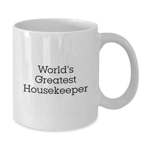 Image of Funny Housekeeper Gifts from Friends - 'World's Greatest' White Coffee Mug for Housekeeper Graduation Unique Gifts - Additional