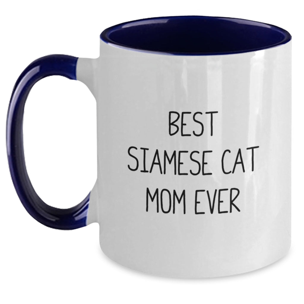 Funny Siamese Cat Mom Gifts from Men to Women Friends and Family on Valentine's Unique Two Tone Coffee Mugs - Main