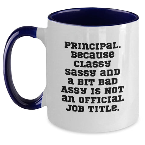 Image of Funny Principal Gifts - Two Tone Coffee Mug for Principal Friends, Coworkers, Family, Christmas Unique Presents - Main