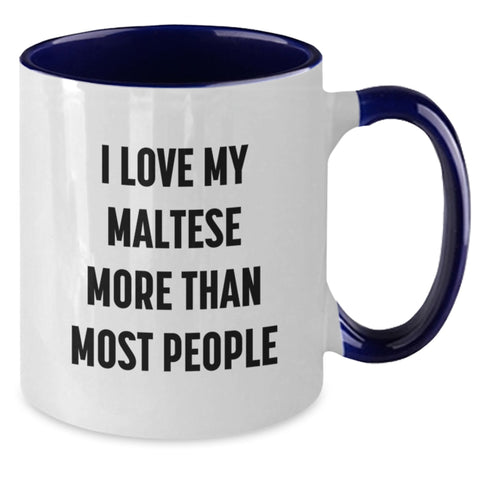 Image of Maltese Dog Lover Funny Gifts from Friends, Maltese Dog Enthusiasts Two Tone Coffee Mugs for Him, Her, Birthday Unique Gifts - Additional