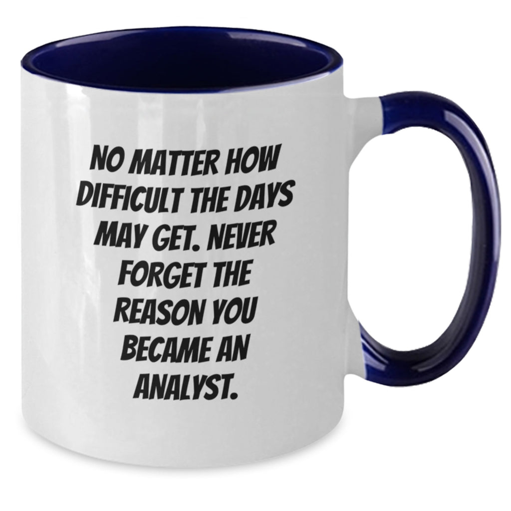 Funny Analyst Gifts for Him, Gifts from Coworkers, Two Tone Coffee Mug with Inspirational Quote, Christmas Unique Presents - Additional