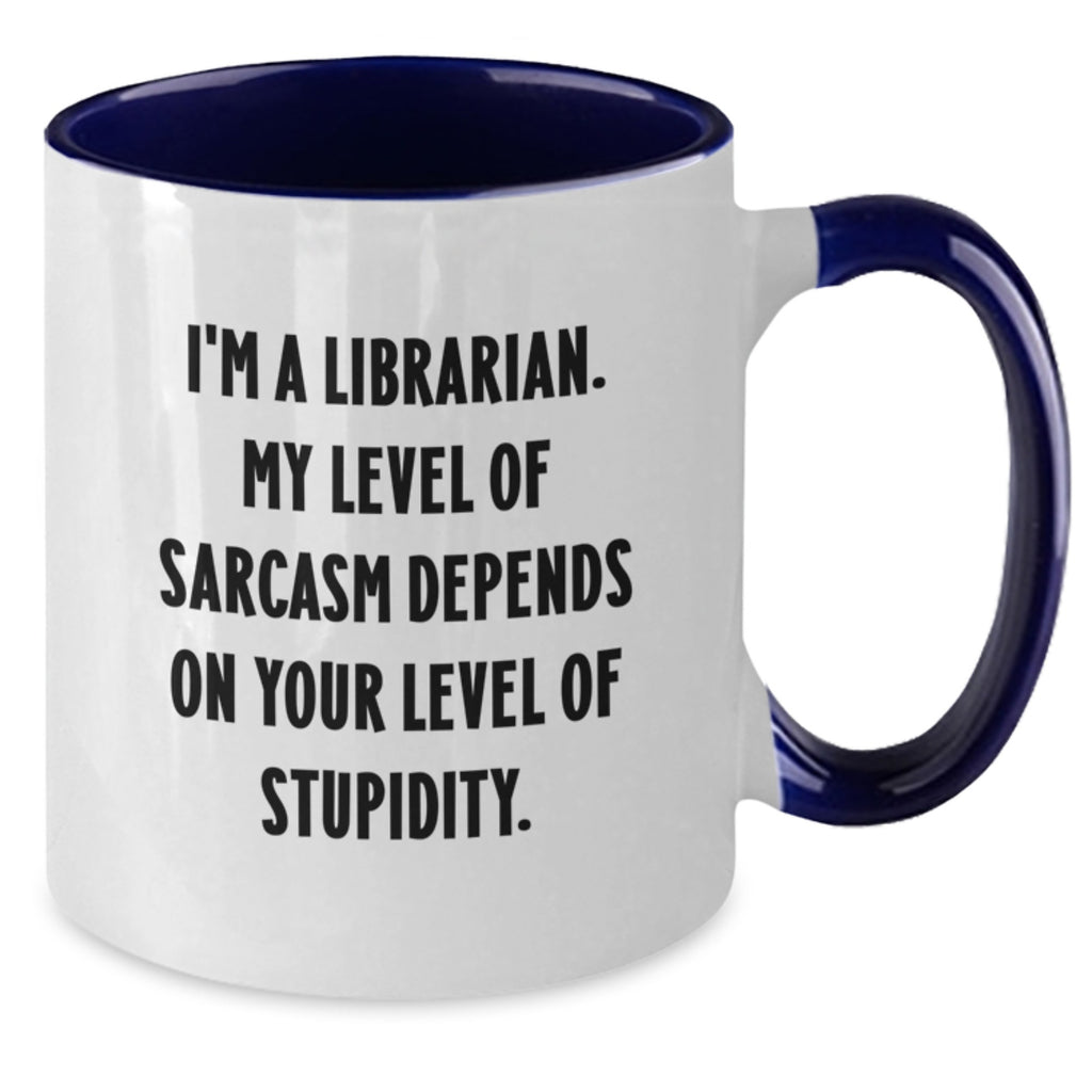 Librarian Gifts from Friends - Funny Two Tone Christmas Mugs, Sarcasm Inspired for Librarian Women, Coffee Mug for Coworkers - Additional