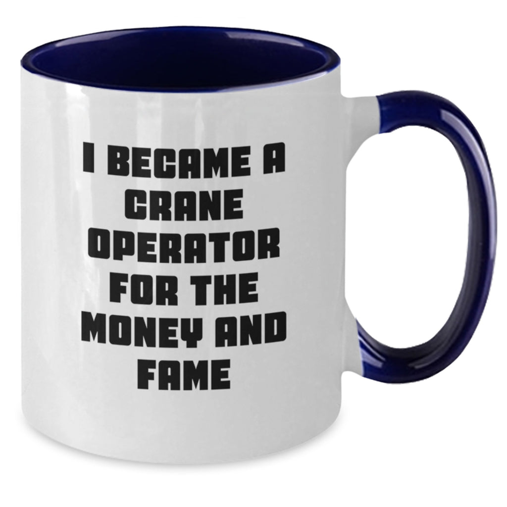 Funny Crane Operator Gifts for Men from Friends and Family, Unique Two Tone Coffee Mug for Crane Operator Graduation Unique Gifts - Additional