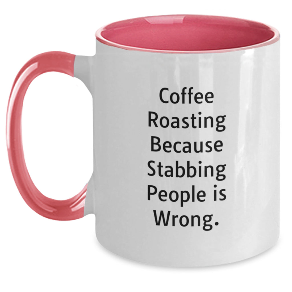 Funny Coffee Roasting Gifts for Men from Friends, Unique Two Tone Coffee Mug with Inspirational Quote, Perfect for Graduation - Main
