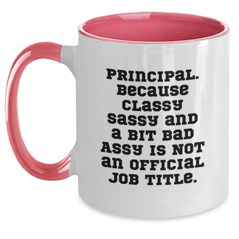 Image of Funny Principal Gifts - Two Tone Coffee Mug for Principal Friends, Coworkers, Family, Christmas Unique Presents - Main